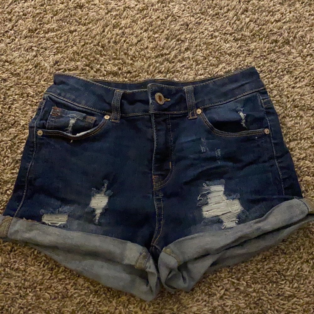 Dark Jean Shorts-XS